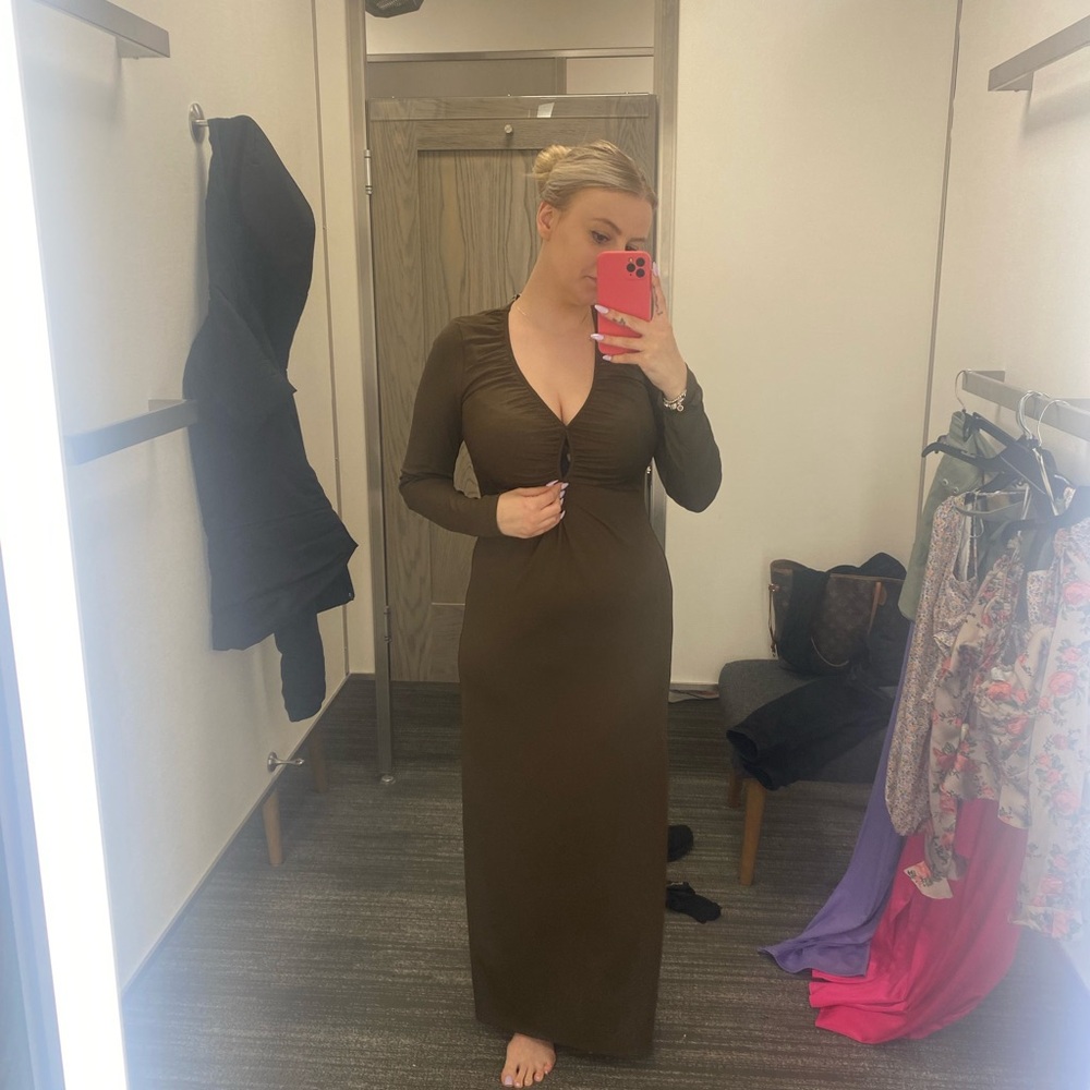 Nordstrom Long Sleeve Brown Dress